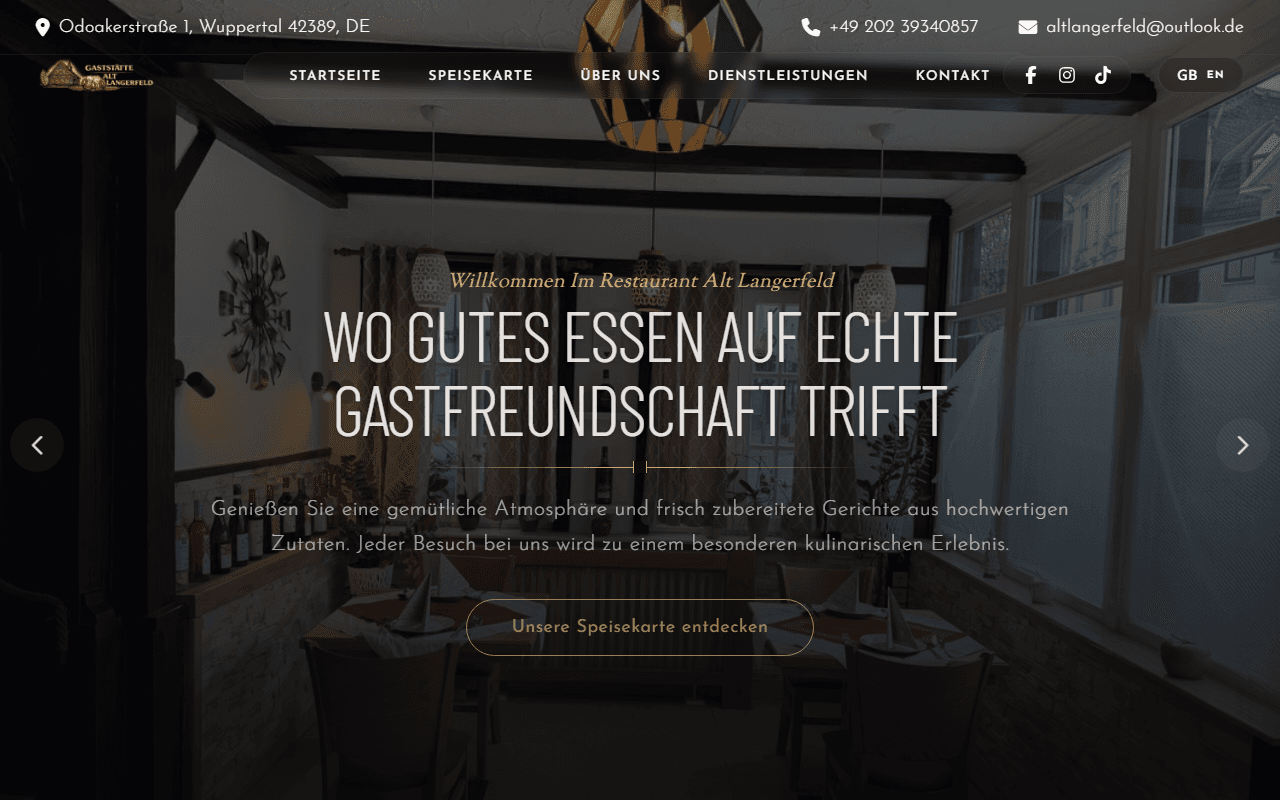 Alt Langerfeld — European Fine Dining Digital Menu & Table Reservation System