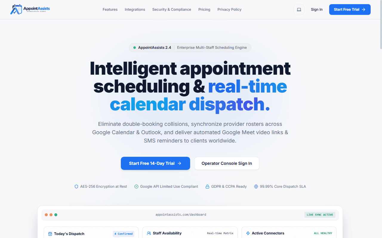 AppointAssists — Intelligent Appointment Automation & Calendar Dispatch Engine