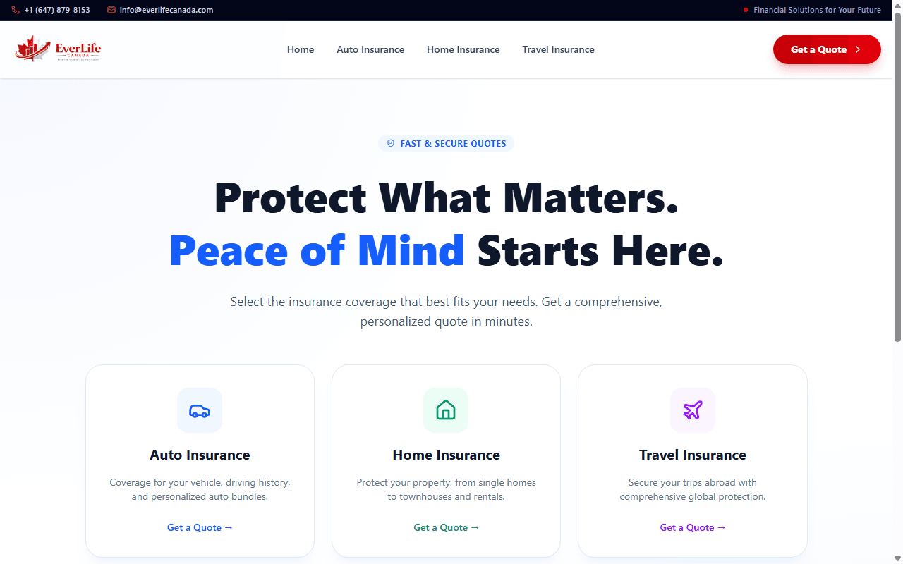 EverLife Canada — Life Insurance Advisory Portal & Premium Estimation Flow