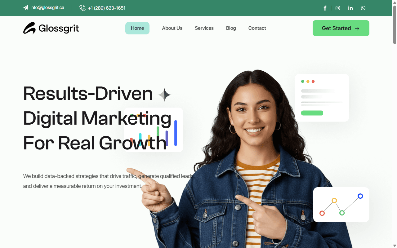 Glossgrid — Creative Agency Showcase & Growth Consultation Funnel